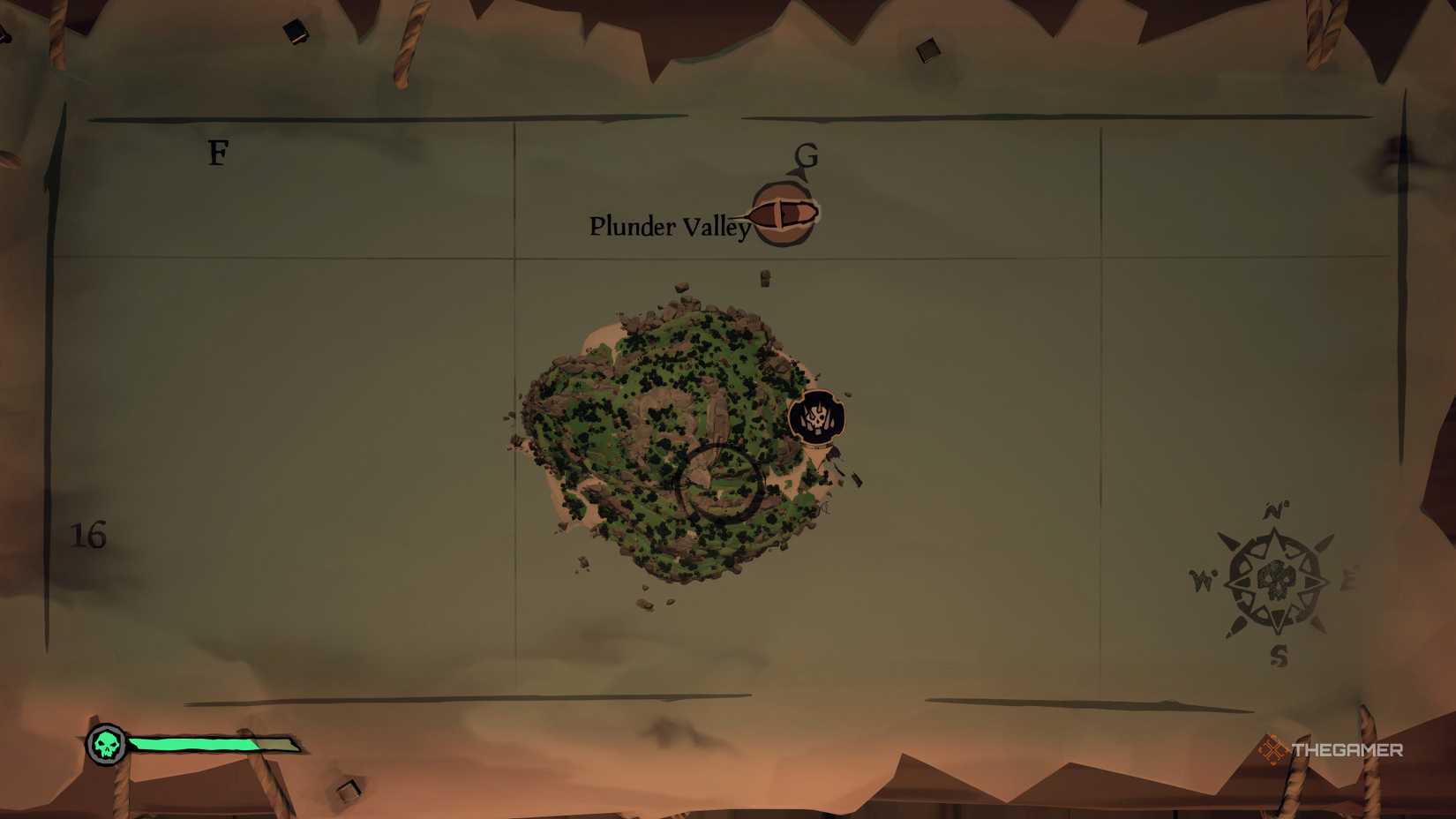 Location to the ocean of a map in the ocean of a small piece of smoky.