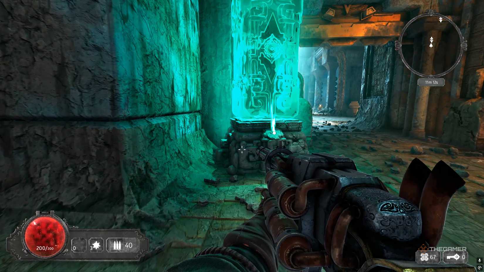 Blessing of the altar, shining green cube, in Abyssus.