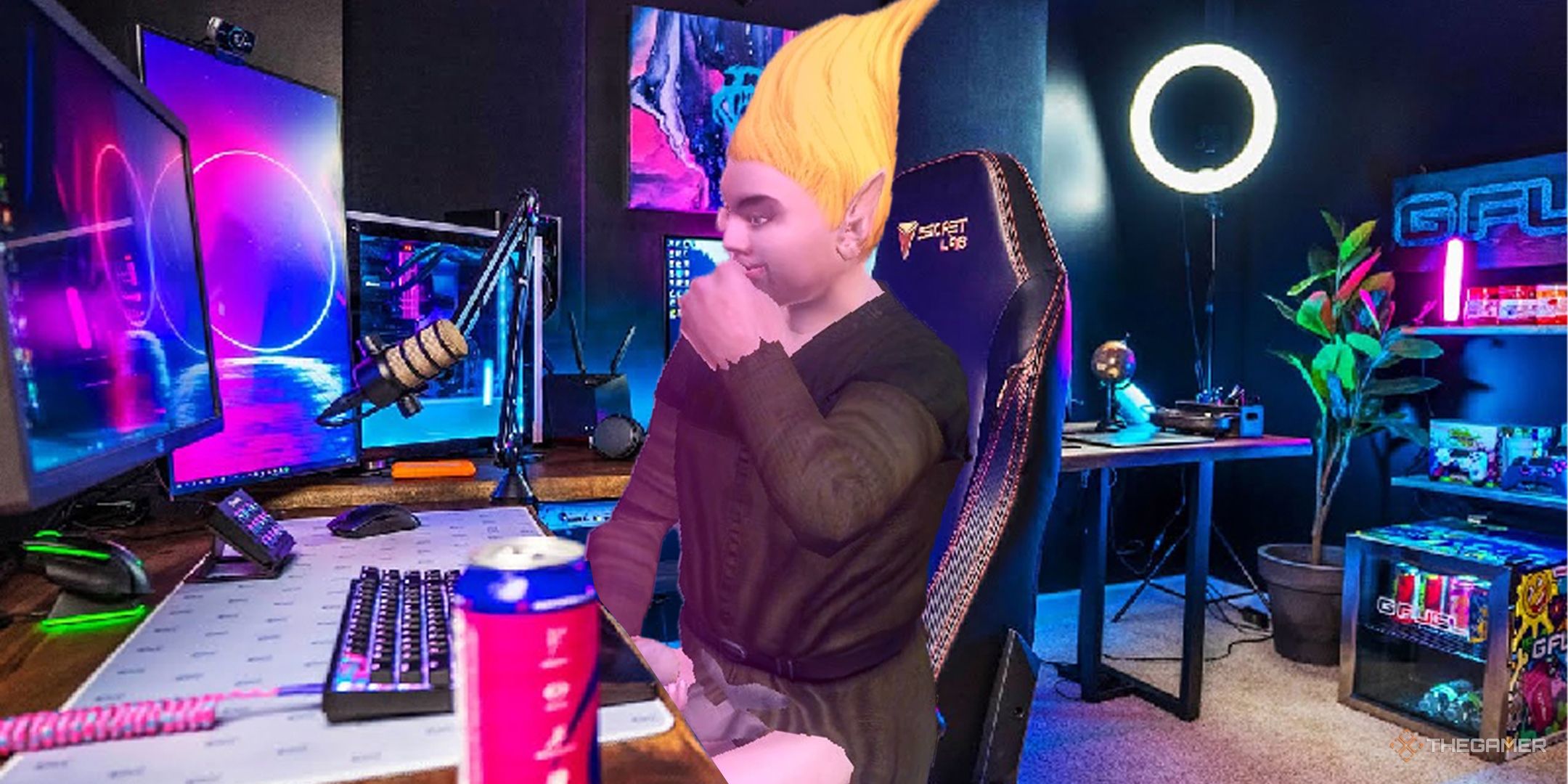 Fan as a streamer of tg corals.