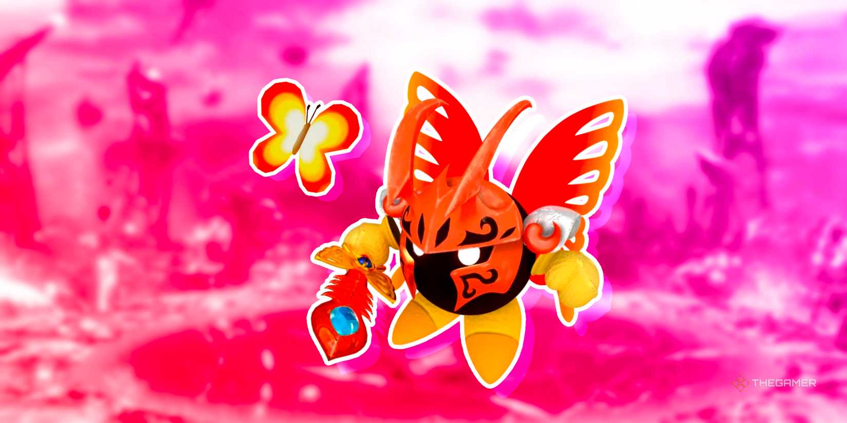 The Butterfly and its true form Morpho Knight from Kirby Star Allies.