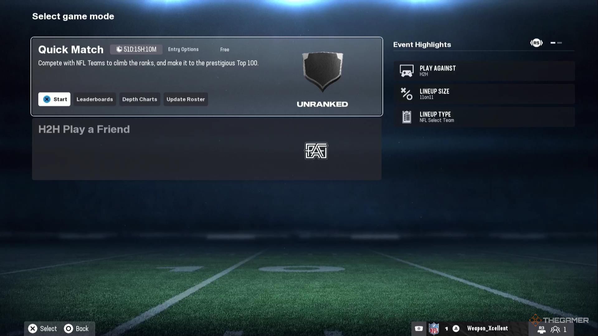Madden NFL 26 fast match mode.