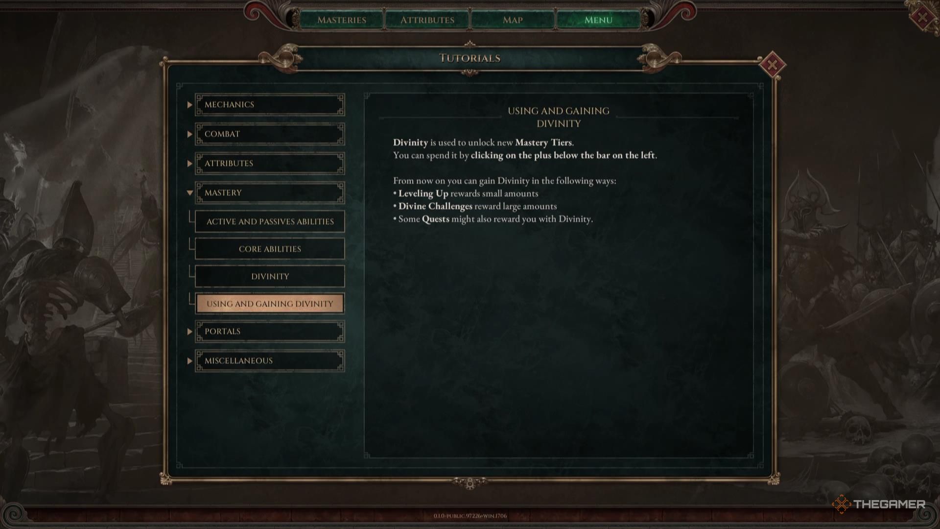 Divine tutorials used and obtained in Titan Quest 2.