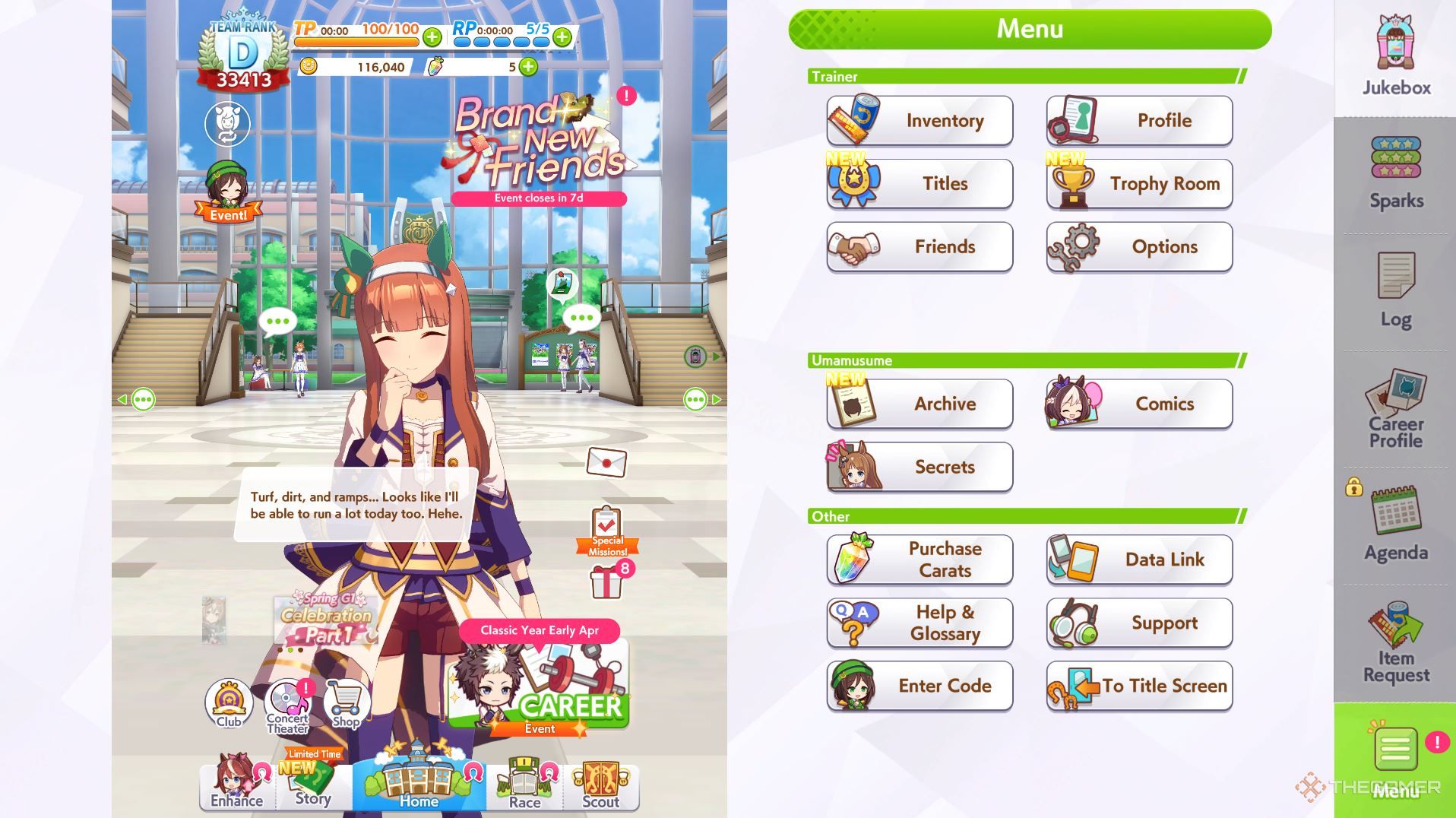 A screenshot of Umamusume on PC.
